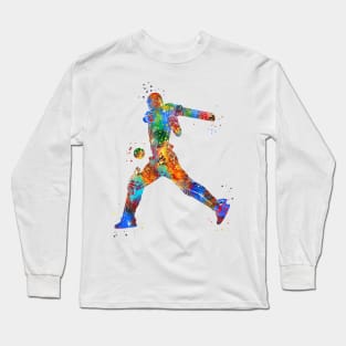 Male Cricket Player Long Sleeve T-Shirt